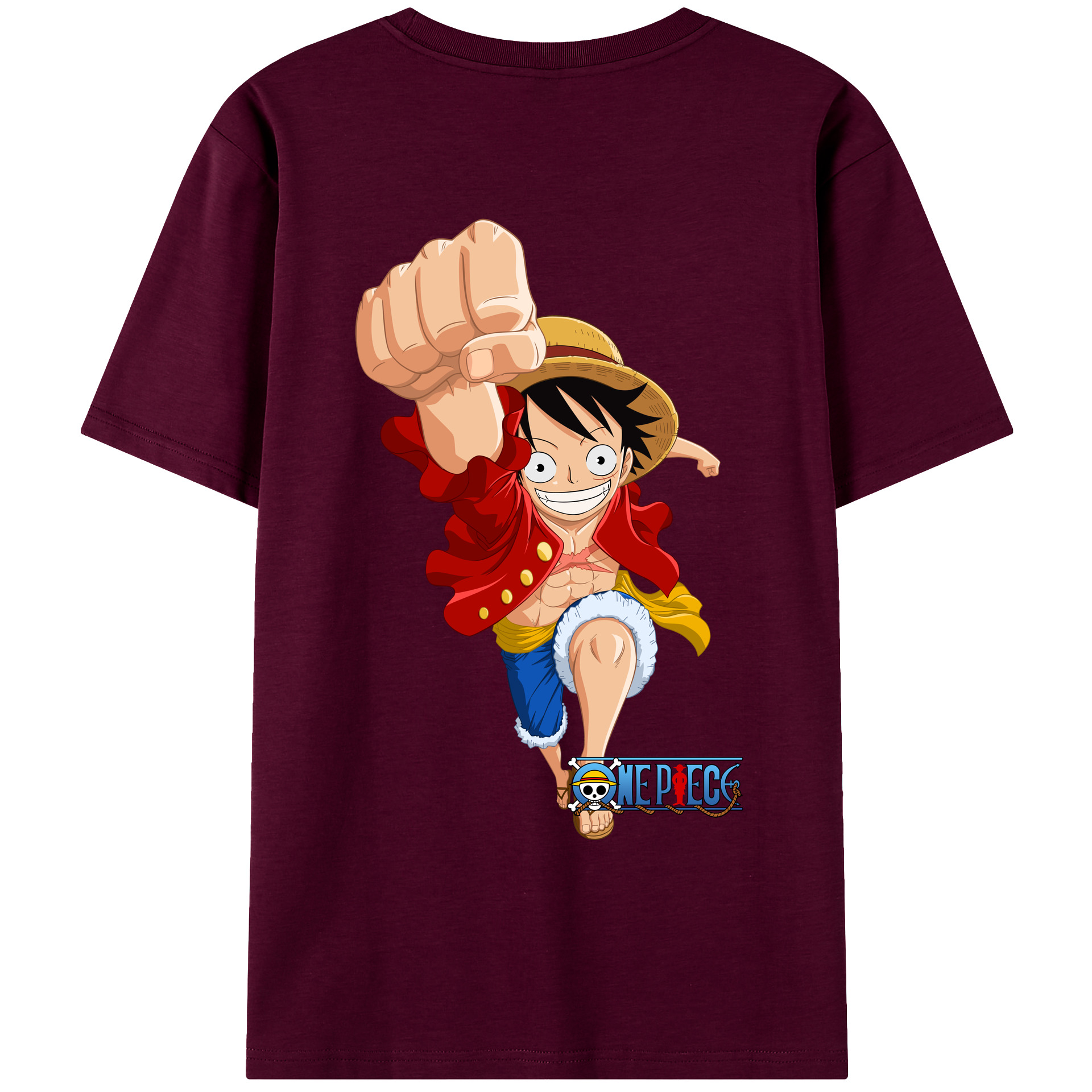 ワンピース モンキー・D・ルフィ ONE PIECE Monkey D. Luffy レディース半袖Tシャツ(バックプリント)
